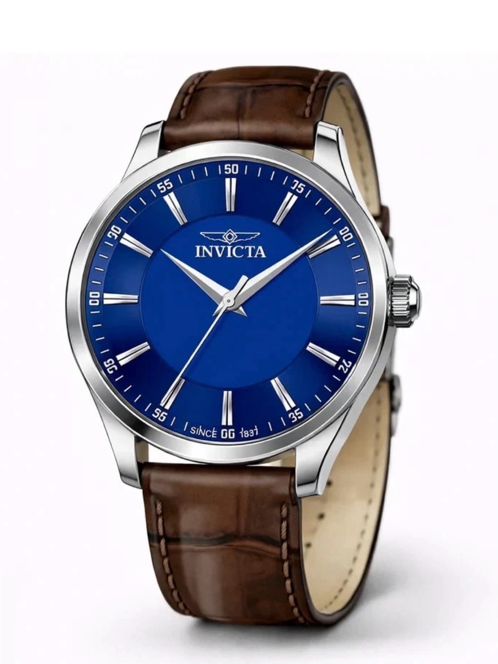 Invicta Celestial Men's Watch 43mm Brown Leather Strap Blue Face 50459 NEW